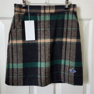 Hide and Seek Stylish Plaid Mini Skirt in Green and Tan